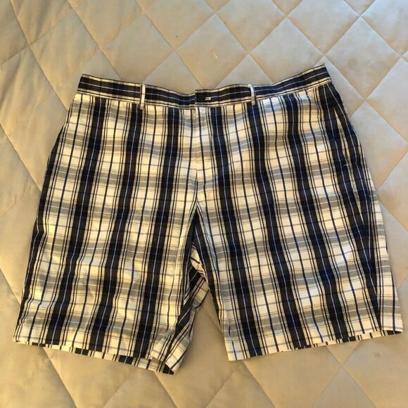 Michael Kors Men's Plaid Shorts Navy Gray Size 38 - Picture 9 of 9